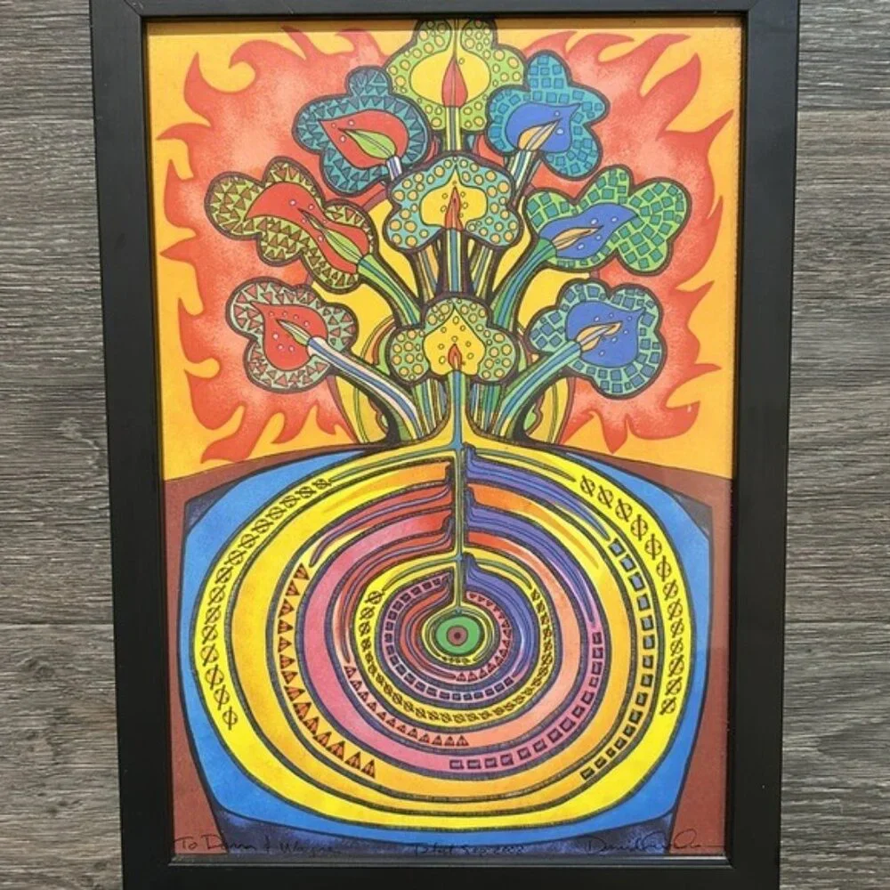 Photosynthesis Tree of Life Psychedelic Signed Artwork 14x10 Kabbalah Colorful
